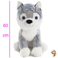 Perro siberiano de peluche sentado 60 cm