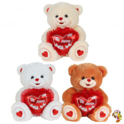 Oso de peluche con corazón 45 cm sentado