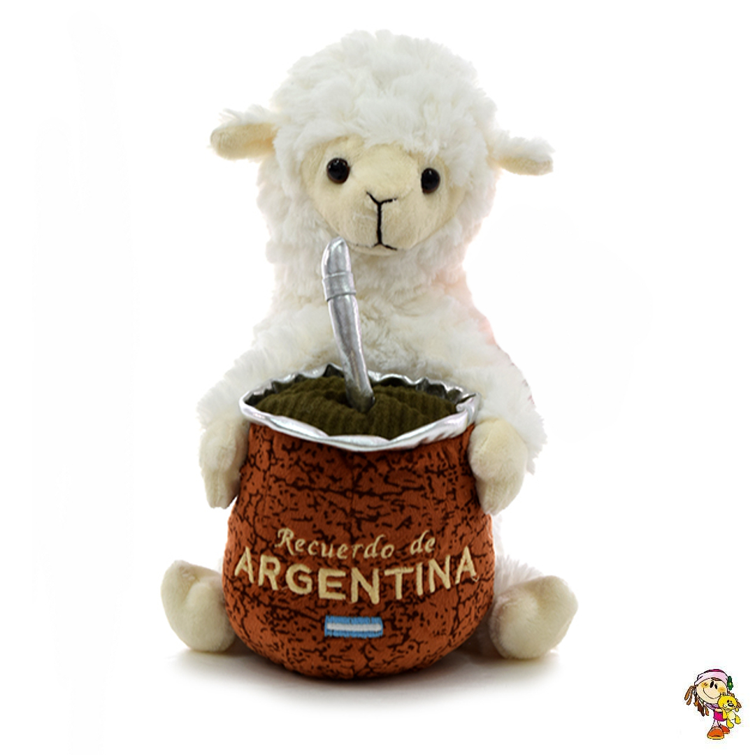 Oveja de peluche con mate 24 cm