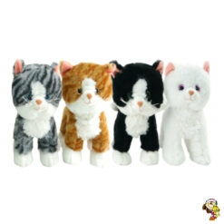 Gato De Peluche suave ojos brillosos 25 cm