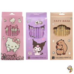 Lapices de color caja por 12 Kitty Kuromi Capibara