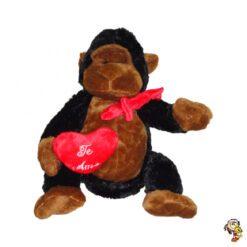 Gorila de peluche con corazón grande 28 cm