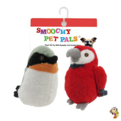 Pajaritos de peluche x2 para mascotas con chifle  12 cm