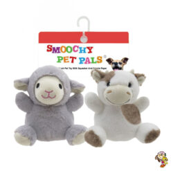 Oveja Vaca de peluche x2 para mascotas con chifle 12 cm