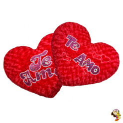 Corazón de peluche bordado Te amo Imprenta / Cursiva 58 cm