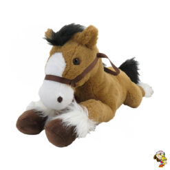 Caballo de peluche con sonido marrón claro 55 cm
