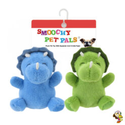 Dinosaurio de peluche x2 para mascotas con chifle 13 cm