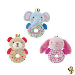 Sonajero de peluche de agarre con mordillo 15 cm