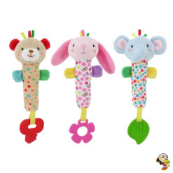 Sonajero Bastón De Peluche Con Mordillo Animalitos 28 cm