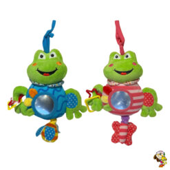 Sonajero con espejo Rana de peluche 28 cm