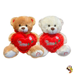 Oso de peluche con corazon bordado Te amo 25 cm
