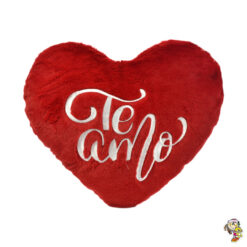 Corazon de peluche almohada bordado TE AMO 45 cm