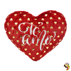 Corazon de peluche almohada Te amo bordado 40 cm