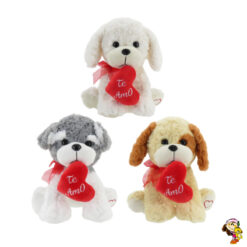 Perro de peluche con corazon te amo siberiano san bernardo caniche 26 cm
