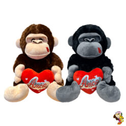 Mono de peluche Gorila con corazon 30 cm