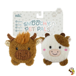 Toro Vaca de peluche x2 para mascotas con chifle 10 cm