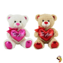 Oso de peluche con corazon bordado Te amo 26 cm