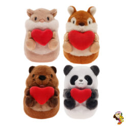 Oso de peluche con corazon ardilla hamster panda castor 18 cm