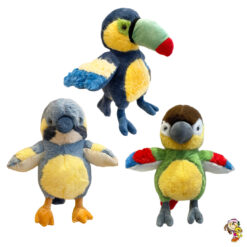 Aves de peluche 35 cm alto importado tucan, loro o pajarito