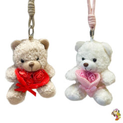 Llavero oso con ramo de rosas dos colores charm osito