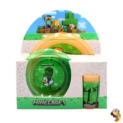 Set Plato Infantil Minecraft Plato + Bowl + Vaso Box