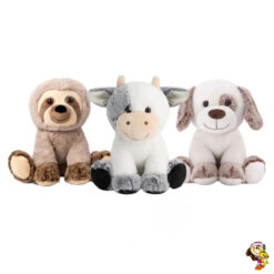 Animales de peluche sentados perro vaca perezoso 26 cm