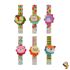 Pulsera Sonajero de peluche con mordillo Animales coloridos 16 cm