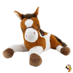 Caballo de peluche con sonido marrón oscuro 65 cm