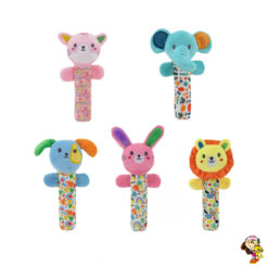 Sonajero De Peluche Bastón Perro Gato Conejo Agarre 18cm