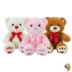 Oso de peluche grande con moño sentado 80 cm