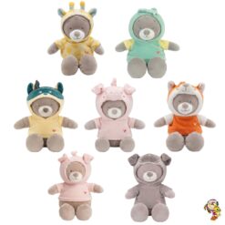 Oso de peluche con disfraz animales 30 cm.