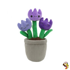 Flores tulipanes violetas de peluche macetas flores lilas 30 cm