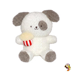 Perro de peluche rulo con pochoclo 25 cm