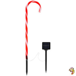 Baston de caramelo con panel solar luz navideña.